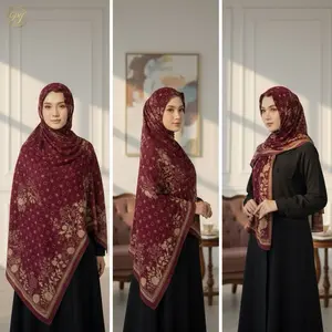 Pashmina Printing Shwal Turkey Motif Bunga Khaira Jersey Premium