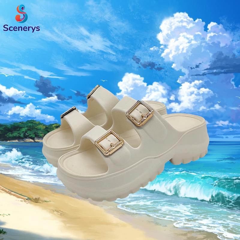 Scenerys Sandal anak perempuan dengan hak baji yang lembut, sandal EVA ukuran 30-35 4