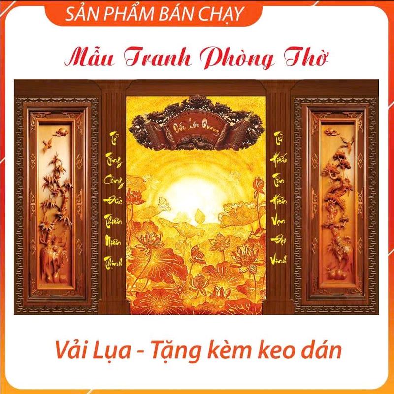  Tranh dán tường trang trí phòng thờ  bàn thờ gia tiên Chống nước Decor Tường Phòng Khách 
