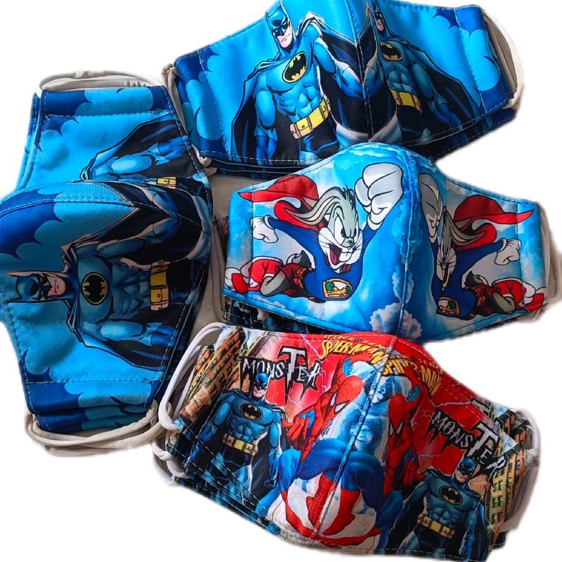 Khẩu trang Batman & Superman - Thiết kế hoạt hình - Phù hợp cho trẻ em - Chất…