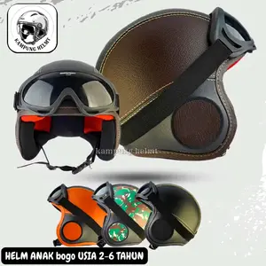 HELM ANAK BOGO PORORO USIA 2-6 TAHUN Dengan Kacamata Gratis untuk Keamanan dan Kenyamanan Anak Motorcycle