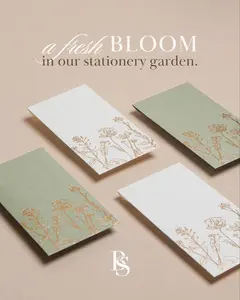 PROMO!! BIDESH Stationery : Exclusive Money Envelope/Amplop Uang Kertas/Angpao - Design "BOTANICAL" Gold Foil with Import Paper Cream / Green STOK TERBATAS!!