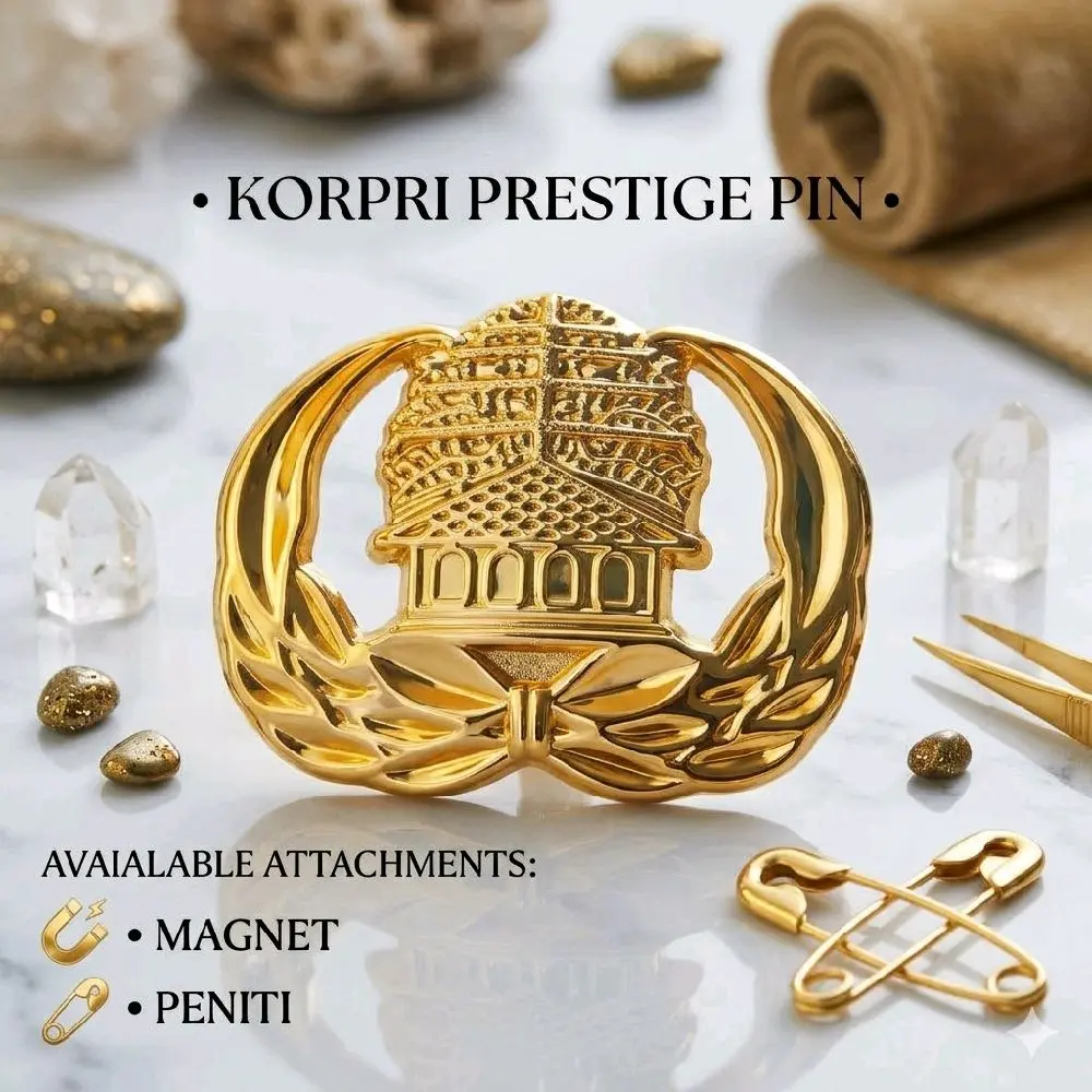Pin korpri kuningan premium magnet dan peniti