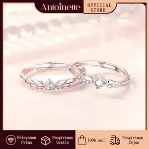 Antoinette Jewelry Cincin Couple Pasangan Soulmates Viral - Perak 925 Desain Eksklusif, Hadiah Anniversary Romantis