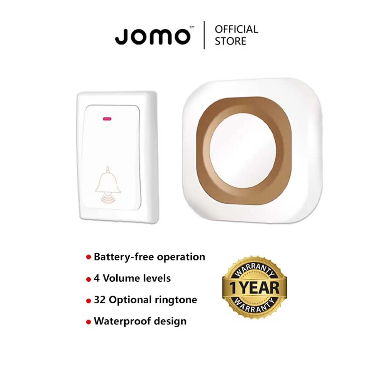 JOMO Wireless Doorbell Battery Free Operation