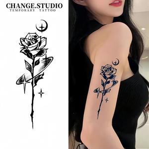 Hình Xăm Tạm Thời, Thiết Kế Hình Hoa Hồng, Kéo Dài Trong 15 Ngày, Không Thấm Nước Và Chống Trơn Trượt, Bao Gồm Miếng Dán Hình Xăm