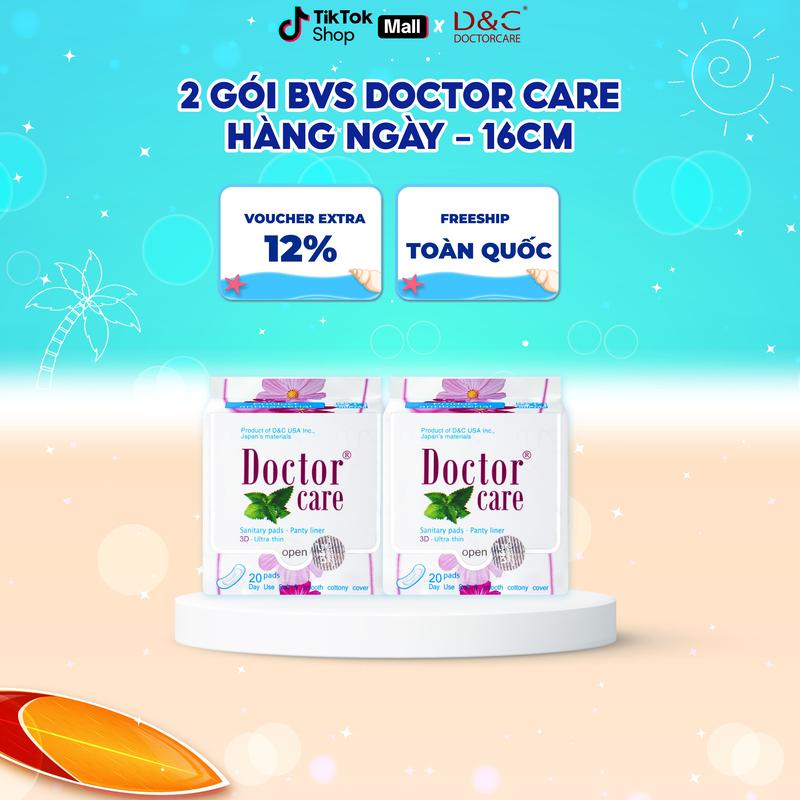 2 gói Băng vệ sinh hàng ngày D&C Doctor Care  16 cm tinh chất thảo dược mát lạnh