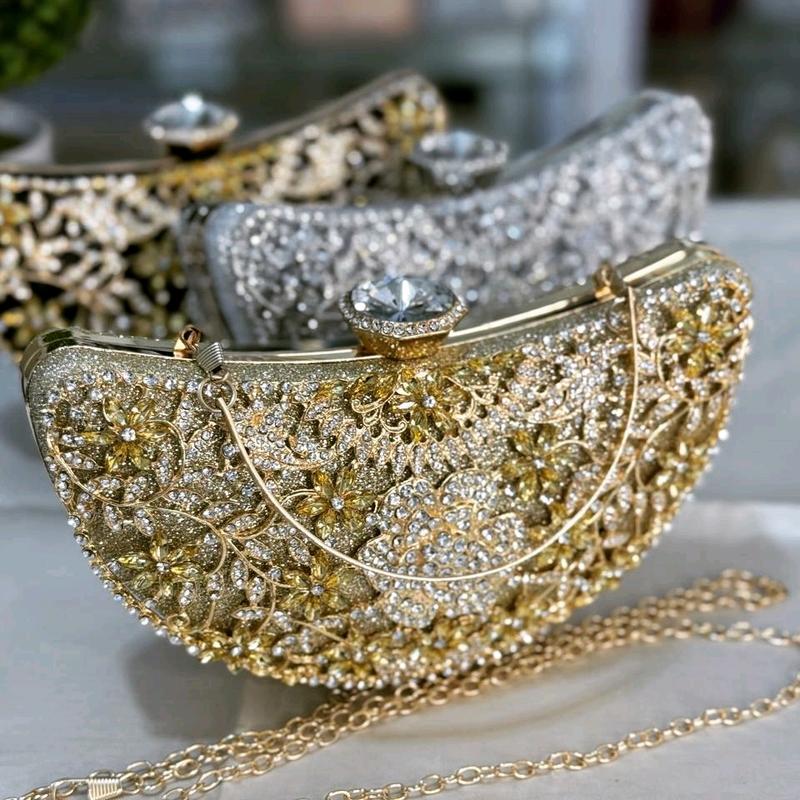 Tas Pesta LYDIA Embellished Crystal Box Clutch Wanita 2