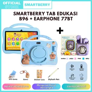 SMARTBERRY KIDS STUDY TAB B96 + TWS YLFS-77BT 4/128GB Bluetooth WIFI Aksesoris Belajar Anak karakter lucu hadiah COD