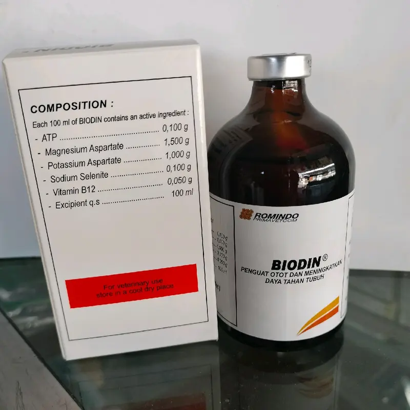 BIODIN 100 ml menguatkan Otot stamina daya tahan tubuh hewan pasca sakit, kelelahan 2