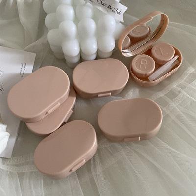Portable Cute Contact Lens Box Case For Eyes Care Kit Candy Solid Color Softlens Case Kontak Lensa Case Polos Cleaning 4