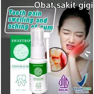 3 PCS Sweettrip Toothache Semprotan Sakit Gigi 30ml Obat Pereda Nyeri Cepat Perawatan Mulut Halal BPOM Cetak Grade A - 1 PCS