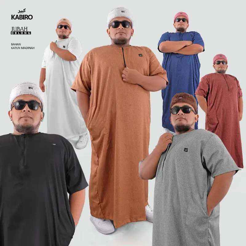 JUBAH OBLONG KABIRO Sholat Big Size Maxi Kabiro Jumbo Gamis Pria ROSAL Original 4XL 5XL 6XL Zipper Katun 6