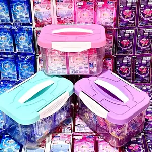 Ab Grosir - isi 20 Soklin 1 Box Container Bahan Tebal Serbaguna Warna Cerah Pink Biru Hijau Tahan Lama untuk Menyimpan Sayuran Aman Estetik Dapur