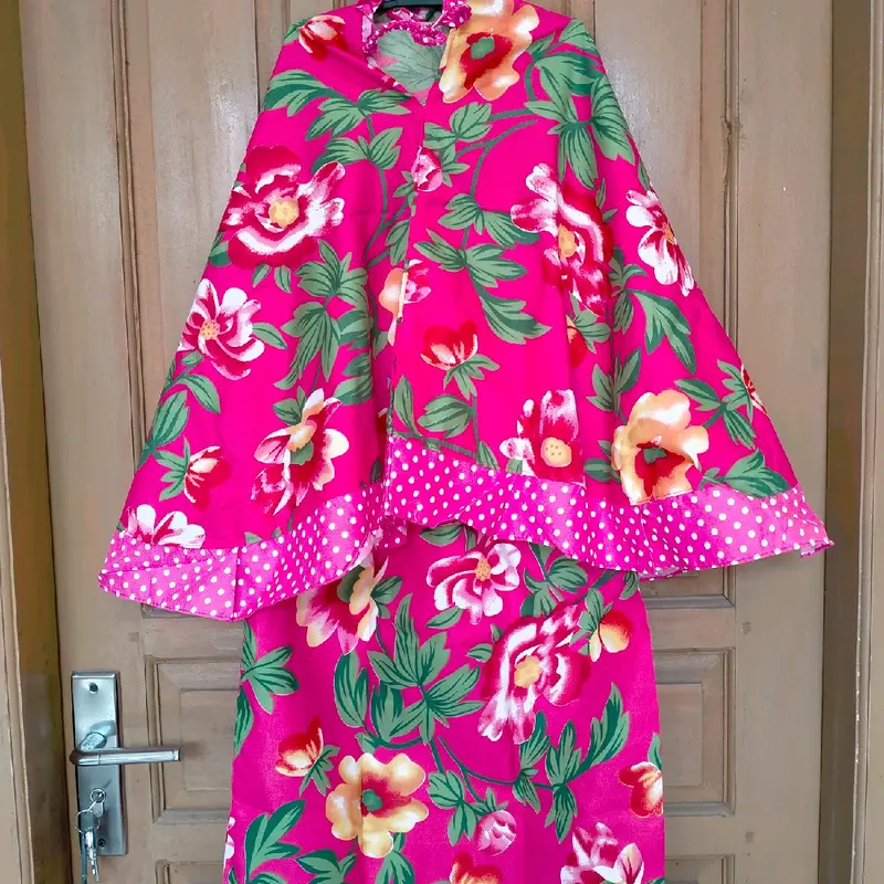 MUKENA ANAK KARAKTER MUKENA ANAK MURAH 2-9TH Bunga Polka Dot Putih Muslim 5