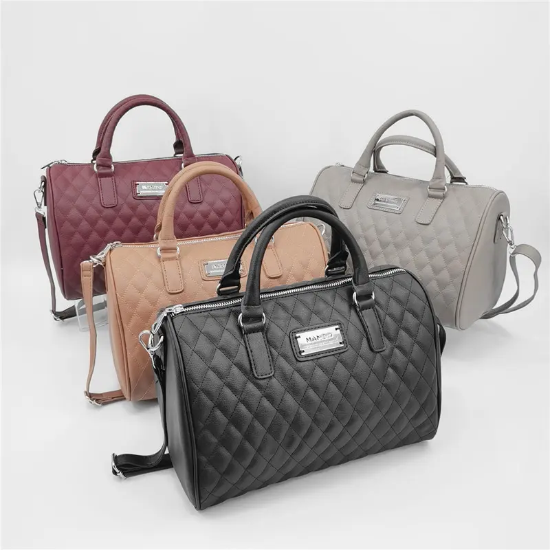 MANGO (Silver Hardware - Black, Khaki, Burgundy Red, Camel) Quilted Style Hand Bag