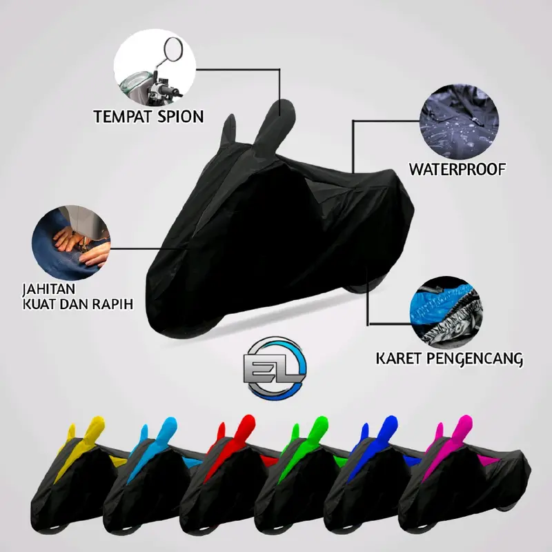 cover motor sarung motor MIO FINO pelindung motor waterproof bahan 100% polyester 1