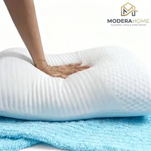 ModeraHome Bantal Hotel Premium Micro Memory Foam 40x60 cm 14-17 cm Anti Bakteri Empuk Sarung Kain Knitting Nyaman Tidur - Bed