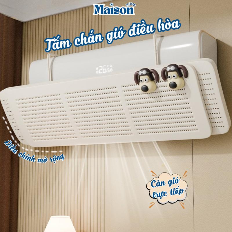Tấm Chắn Gió Điều Hòa Cao Cấp Xoay 180 Độ 3 Cánh, Điều Chỉnh Kích Thước