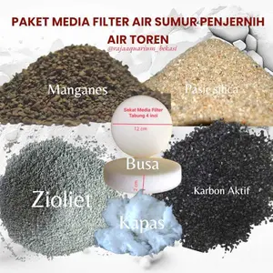 PAKET MEDIA FILTER TABUNG 4 IN + KANTUNG MEDIA FILTER KARBON AKTIF MANGAN FERROLIT ZEOLIT SILIKA
