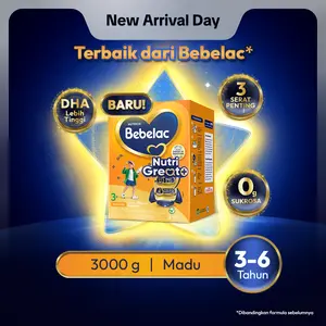 [BARU] Bebelac 3+ (3-6 Tahun) Madu 3000 gr Susu Pertumbuhan Bubuk