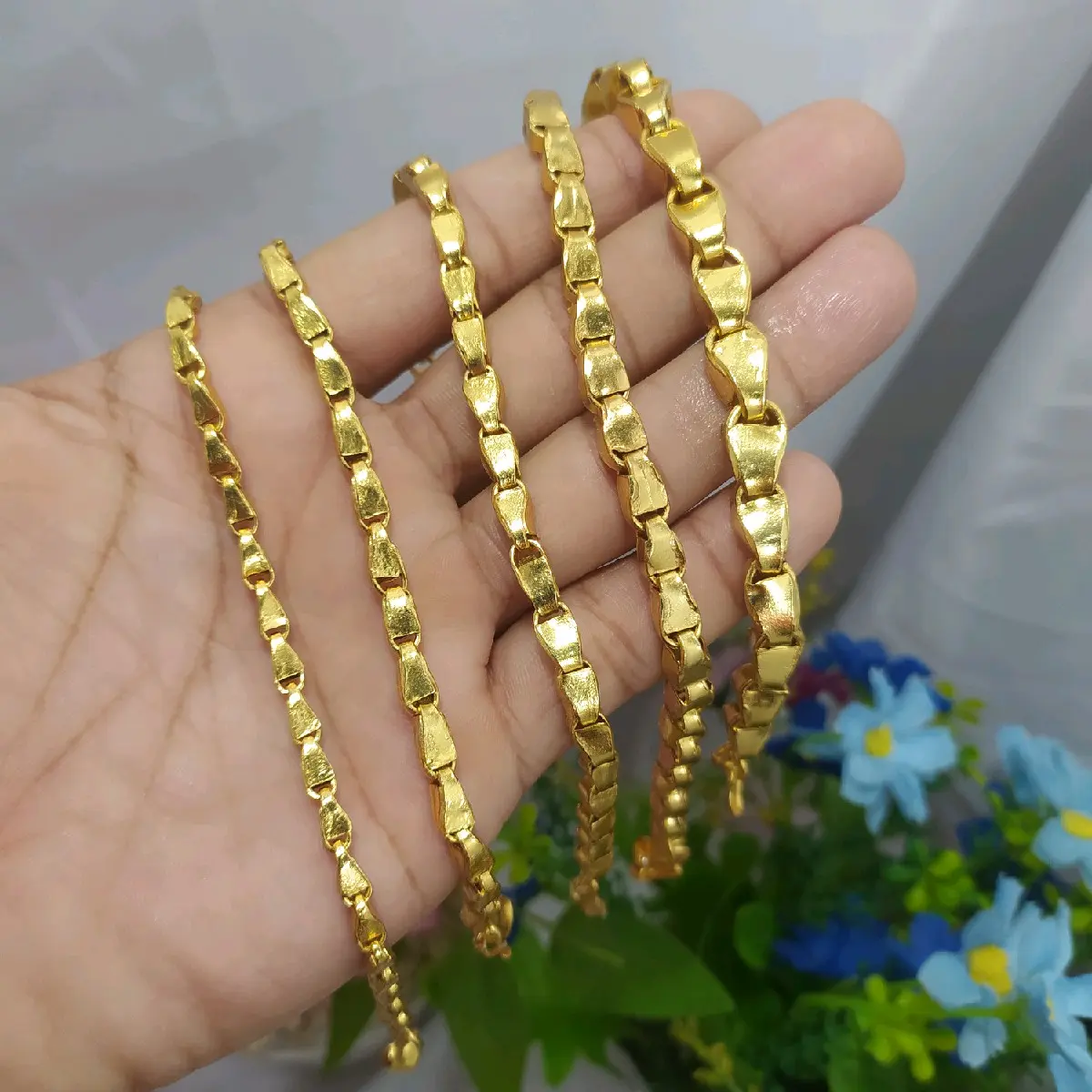 Gelang padi sepuh emas 24k lapis Crystal