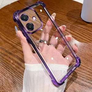 Lembut Kasing Untuk OPPO A3X A5i A3i 4G Case OPPO A3 A3X 5G Empat Sudut anti drop TPU Transparan Silikon Airbag Shockproof Penutup Telepon Casing Transparent Ponsel