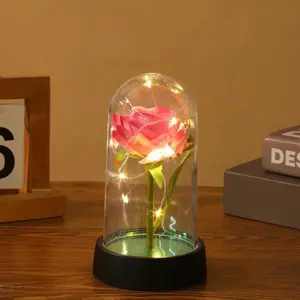 WUYUE Lampu Meja Hias LED Mawar Eternal Flower Dome Warm White - WY01