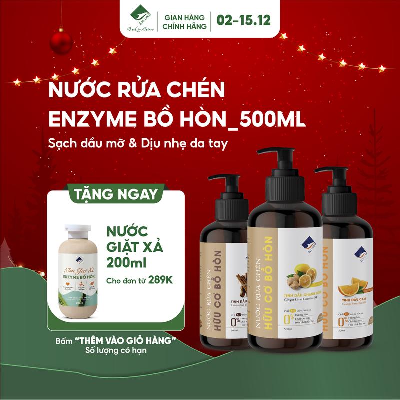  Nước Rửa Chén Hữu Cơ Bồ Hòn ECOCARE 500ml,Tinh Dầu Thiên Nhiên,Rửa Sạch Bát,Đĩa,HiệuQuả,AnToàn 