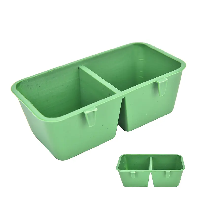 1 pc Food Bowl Cups Feeding Plastic Parrot Supplies square Bird Pigeons Cage Sand Cup