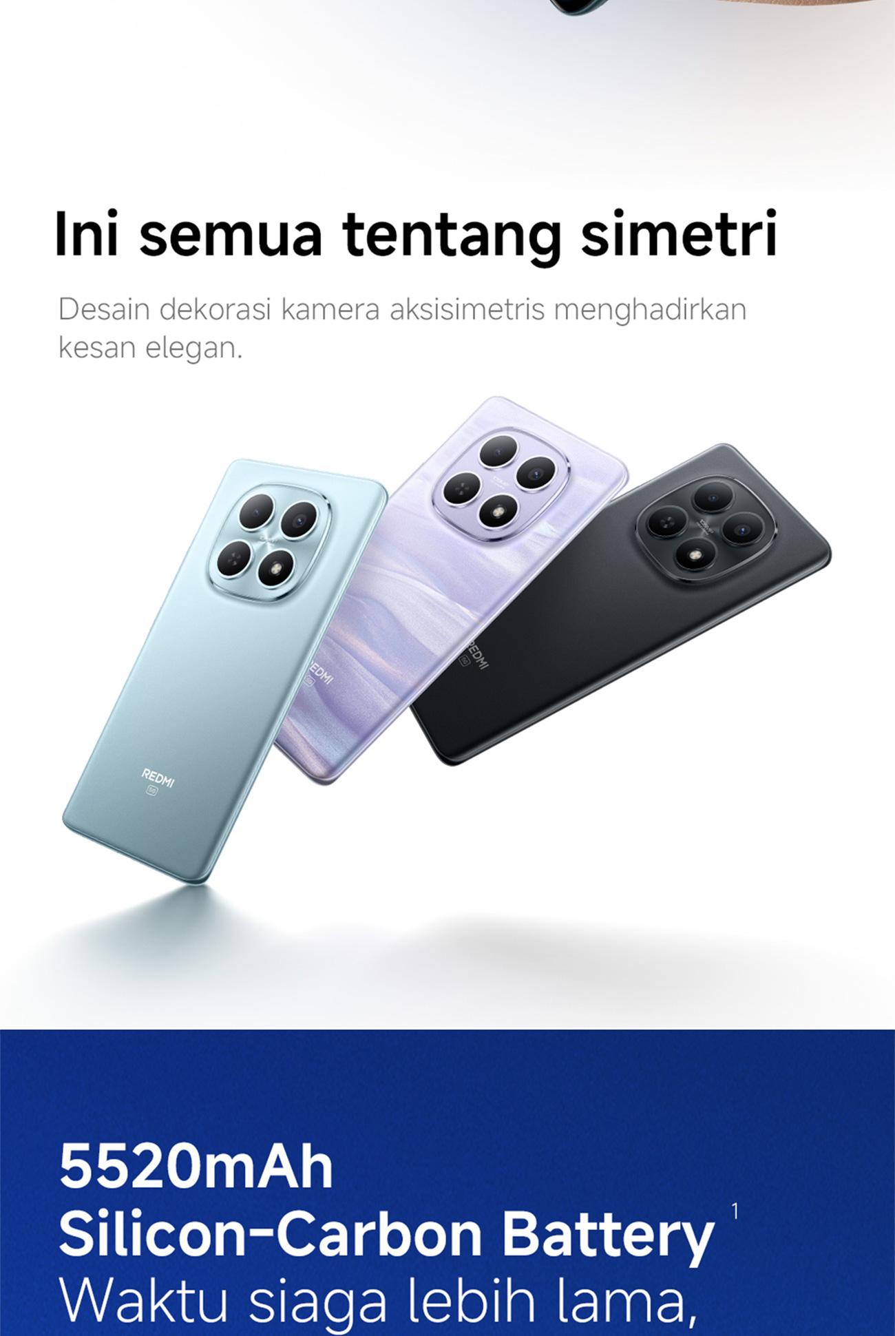 Xiaomi Redmi Note 15 5G (8/256 GB) (12/512 GB) | Baterai 5520mAh dengan desain ramping | Kaca layar dengan daya tahan tinggi | IP66 Ketahanan debu dan air | Kamera super jernih 108MP | Layar AMOLED FHD+ 6,77" | NFC [Xiaomi Official Store]