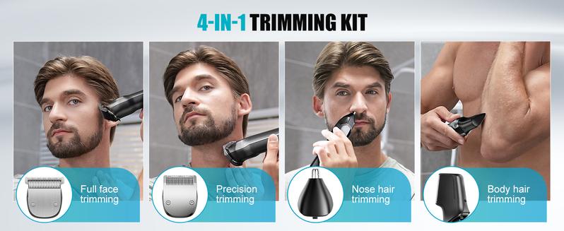 Product Introduction of Kensen Men Rechargeable 4 in 1 Hair Trimmer Clipper Razor Nose Beard Shaver Machine 1