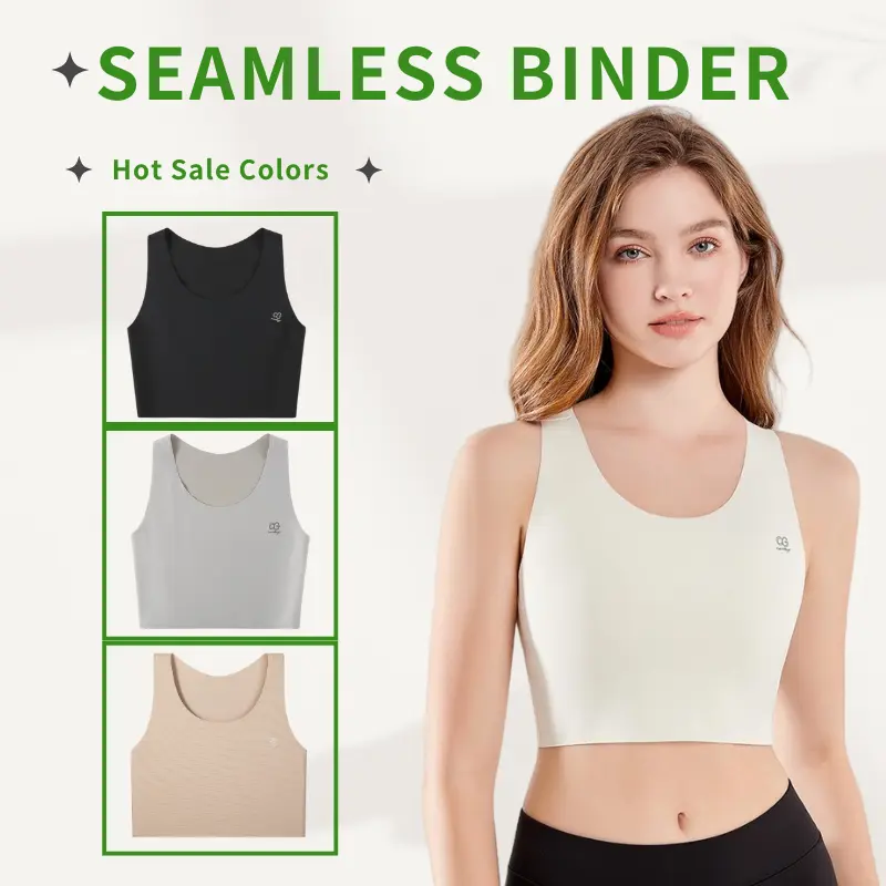 Seamless Tomboy Chest Binder Pullover Style Bra No Hooks  And Skin Friendly Soft Breathable Chest Binder