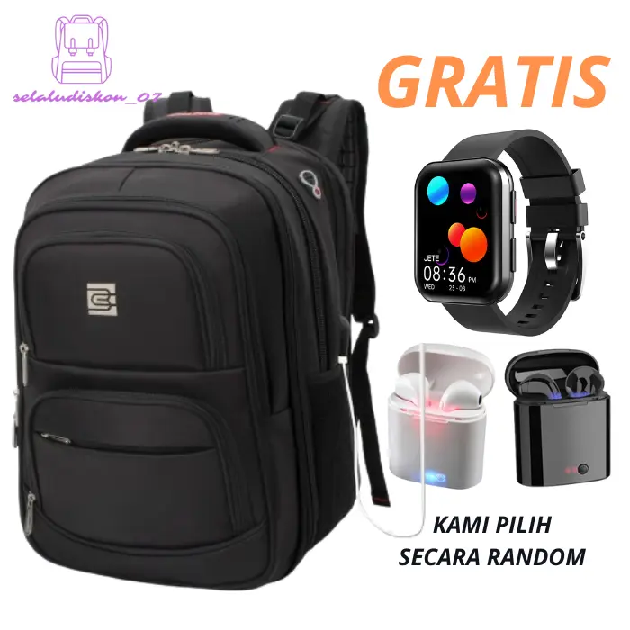 [BONUS HADIAH MENARIK] POLO GIVES - Tas Ransel Kerja Pria POLO Original Import 18in FREE USB C + RAINCOVER 0