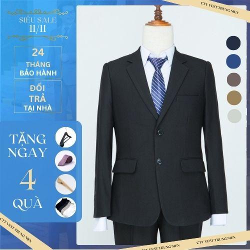 Vest trung niên bộ comle nam trung niên chất liệu dày dặn lịch lãm Áo Menswear