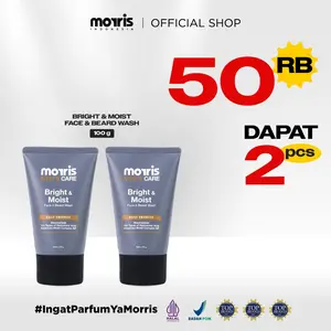 [PAKET HEMAT ISI 2] Morris Facial Wash Bright and Moist  Abu 100gr - Paket 2 PCS Facewash Mencerahkan