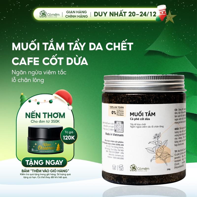Muối Tắm Tẩy Da Chết Body Cafe Cốt Dừa Cỏ Mềm 250gr