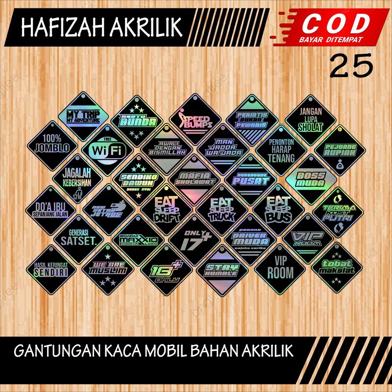 (COD)GANTUNGAN KACA MOBIL (AKRILIK) GANTUNGAN KACA TRUK VARIASI GANTUNGAN KACA MOBIL HOLOGRAM VARIASI BEBAS CUSTOM KODE 47 0