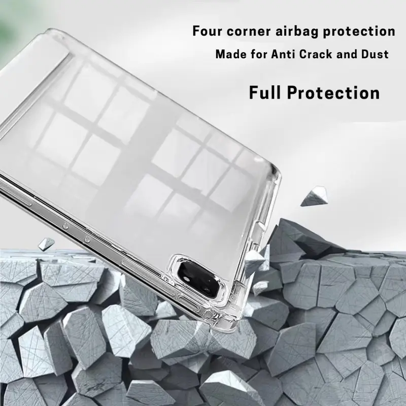 Case Acrylic Kompatibel Untuk I pad 7 8 9 10.2 Air 6 11/13 2024 Gen 10th Air 5 Air 4 air 10.9 Air 1/2 9.7" Pro 11 M1 M2 Mini 6 Pro 12.9 Transparent Akrilik New Version Smart Autolock with Pen Slot 2
