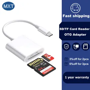 MXT 2in1 Type-c to SD / TF Card Reader Data Reader Cable Card Reader Adaptor OTG Adapter Computer