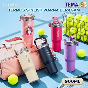 ECENTIO Tumbler 900ml Stainless Vacuum Portable Thermos Botol Minum Besar Tahan Panas Food Grade SUS 304