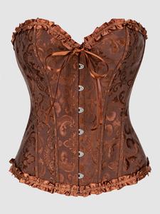 Top de corsé de encaje vintage para mujer, body ajustado con efecto push-up, sexy para Halloween, Navidad y uso diario