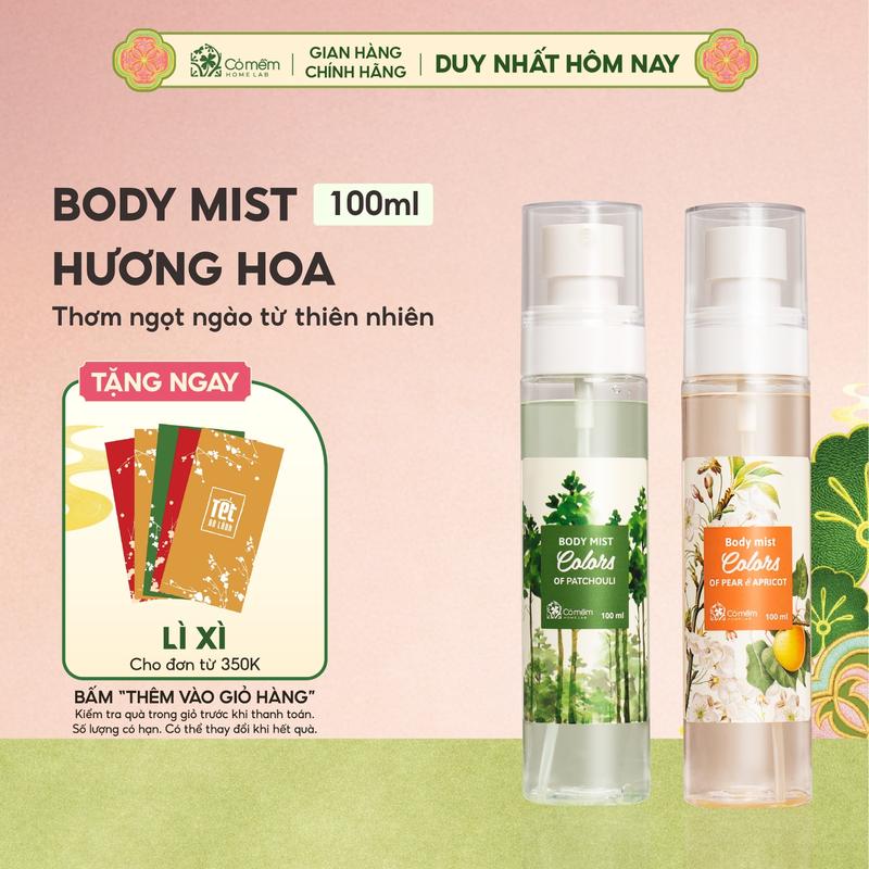 Body Mist Xịt Thơm Toàn Thân Quần Áo Nam Nữ Hương Nước Hoa Ngọt Ngào Thanh Mát Dịu Nhẹ Cỏ Mềm 100ml