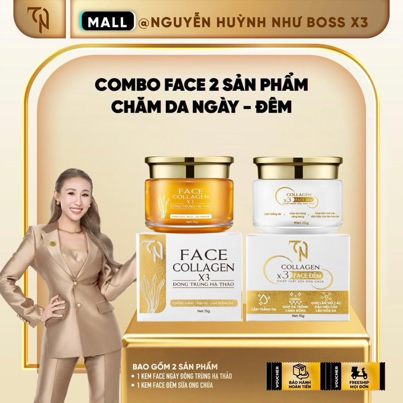 BỘ ĐÔI KEM FACE NGÀY ĐÔNG TRÙNG HẠ THẢO & KEM FACE ĐÊM SỮA ONG CHÚA COLLAGEN X3 - hỗ trợ giảm thâm,nám,sạm,tàn nhang - MỸ PHẨM ĐÔNG ANH COLLAGEN X3