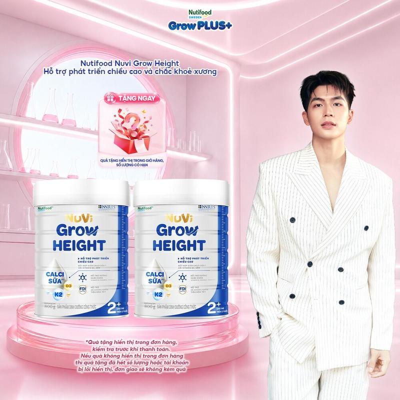 Combo 2 Sữa Bột Nuvi Grow Height phát triển chiều cao Trên 2 tuổi Lon 800g-