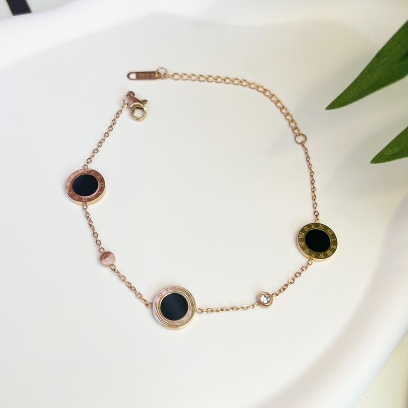 Product Introduction of Gelang Rantai Pecah Kopi Bulat Moon Bracelet Titanium Perhiasan 17