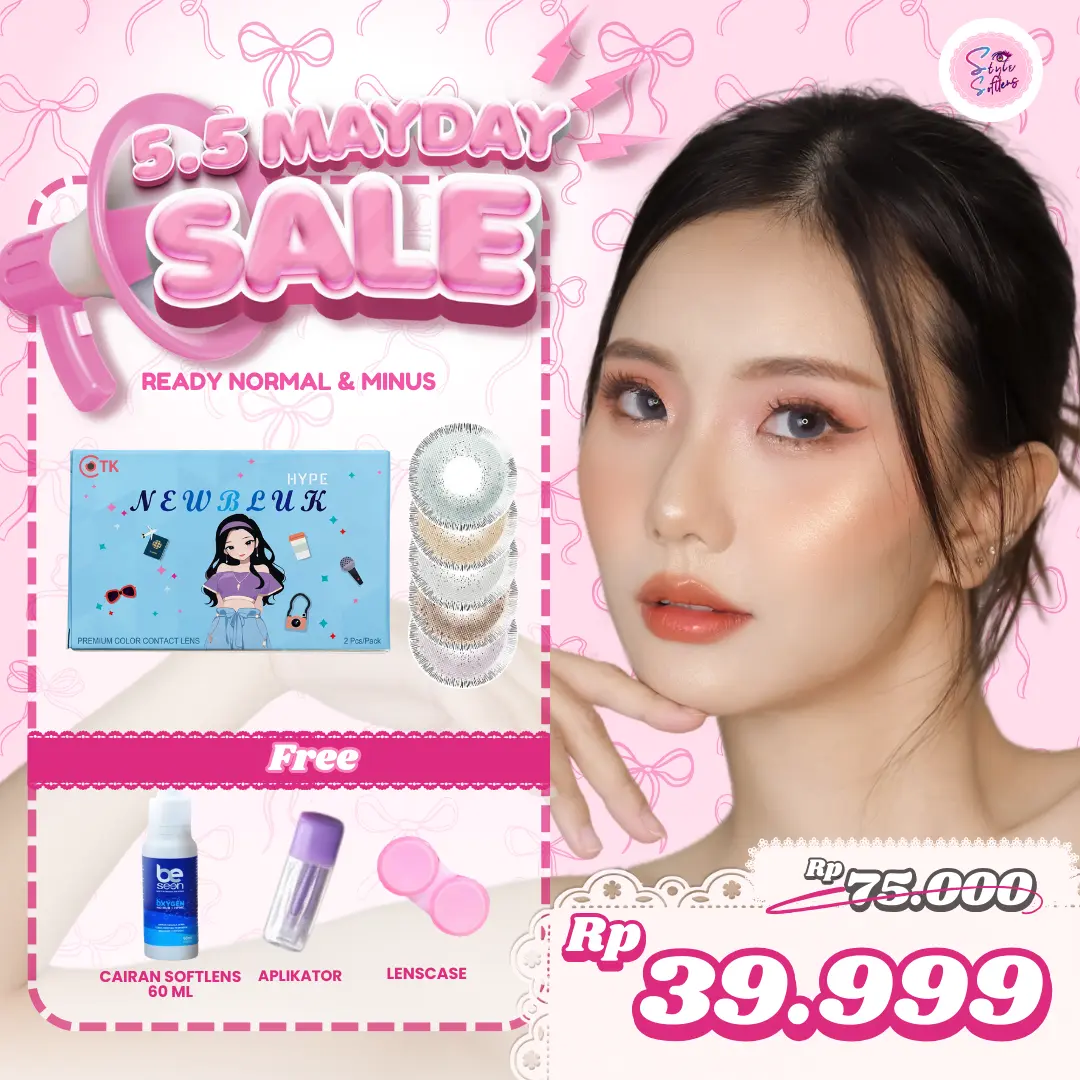 SOFTLENS MINUS & NORMAL (BELI 1 DIKIRIM 4) Softlens Newbluk Hype by CTK softlens coklat diameter natural