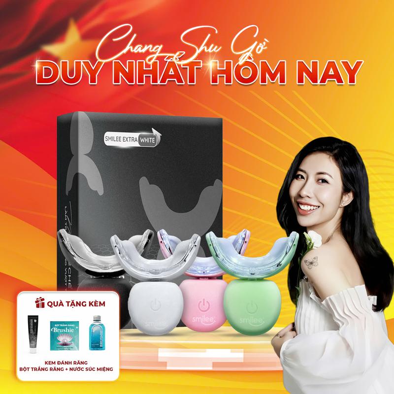 [CSG_ CÓ QUÀ] Bộ Kit Hỗ Trợ Làm Trắng Răng Smilee Extra White (Phiên bản cải tiến)  - Duy trì độ trắng 8-12 tháng tuỳ cơ địa từng người  - Bảo hành 12 tháng - Hàng chính hãng + NƯỚC SÚC MIỆNG + BỘT TRẮNG RĂNG NGỌC TRAI + KEM ĐÁNH RĂNG  #KITEX