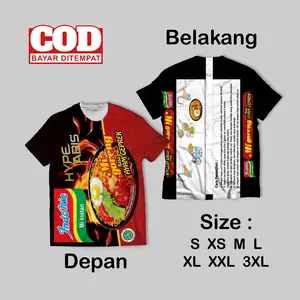 Kaos FullPrint Mie Instan New Pattern Baru | Kaos AOP Mie indom Seleraku Depan Belakang