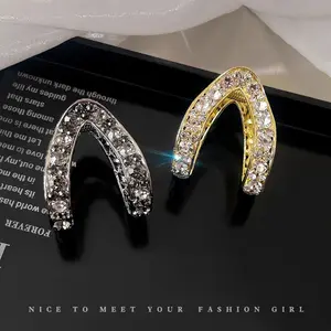 Jepitan rambut berbentuk V untuk wanita, jepitan rambut setengah terikat, jepitan rambut hiu untuk bagian belakang sanggul kepala